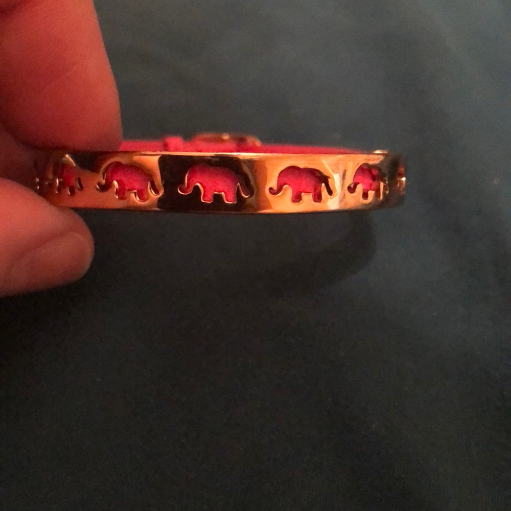 Stella & dot pink with elephants bracelet